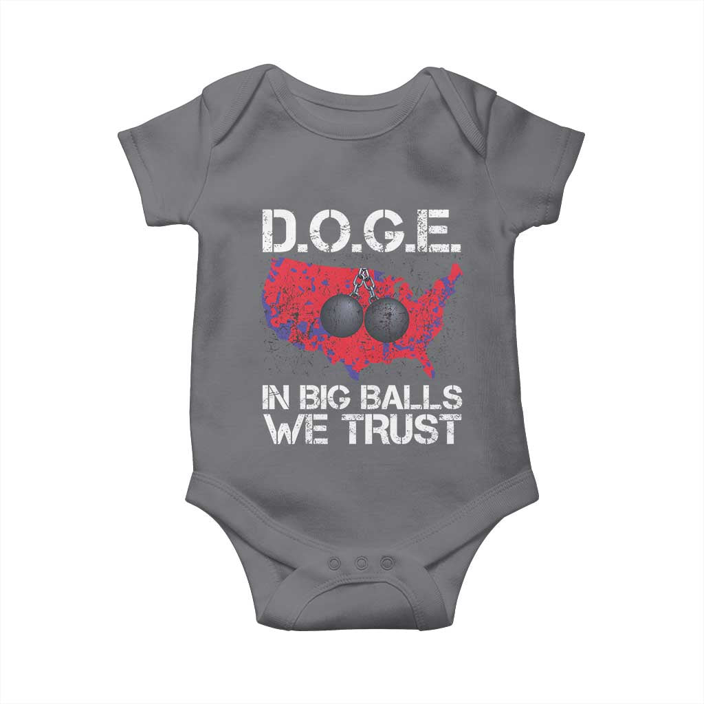 DOGE In Big Balls We Trust 2025 Baby Onesie Vintage American Map TS11 Charcoal Print Your Wear