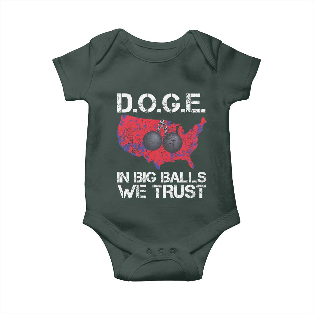 DOGE In Big Balls We Trust 2025 Baby Onesie Vintage American Map TS11 Print Your Wear