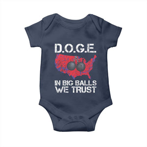 DOGE In Big Balls We Trust 2025 Baby Onesie Vintage American Map TS11 Navy Print Your Wear