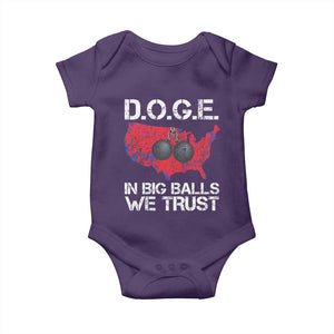 DOGE In Big Balls We Trust 2025 Baby Onesie Vintage American Map TS11 Purple Print Your Wear