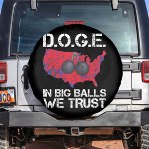 DOGE In Big Balls We Trust 2025 Spare Tire Cover Vintage American Map TS11 No hole Black Print Your Wear