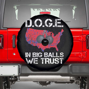 DOGE In Big Balls We Trust 2025 Spare Tire Cover Vintage American Map TS11 Black Print Your Wear