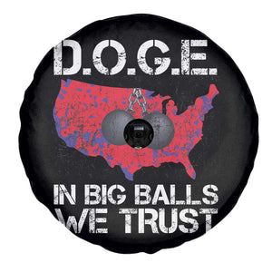 DOGE In Big Balls We Trust 2025 Spare Tire Cover Vintage American Map TS11 Print Your Wear