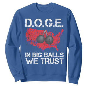 DOGE In Big Balls We Trust 2025 Sweatshirt Vintage American Map TS11 Royal Blue Print Your Wear