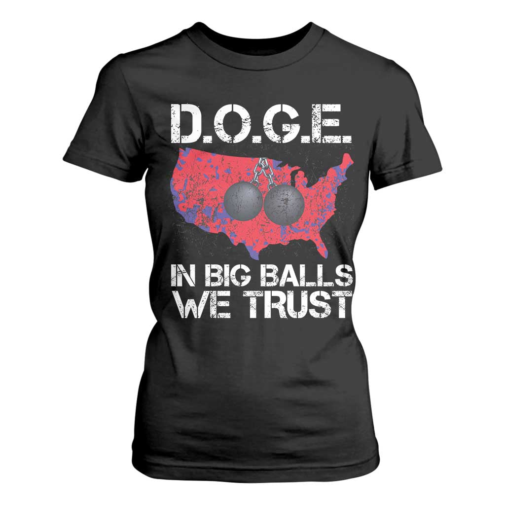 DOGE In Big Balls We Trust 2025 T Shirt For Women Vintage American Map TS11 Black Print Your Wear