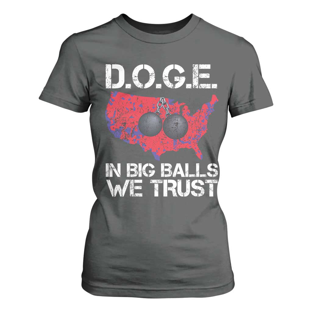 DOGE In Big Balls We Trust 2025 T Shirt For Women Vintage American Map TS11 Dark Heather Print Your Wear