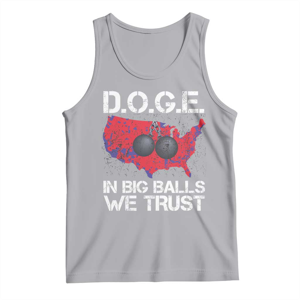 DOGE In Big Balls We Trust 2025 Tank Top Vintage American Map TS11 Athletic Heather Print Your Wear