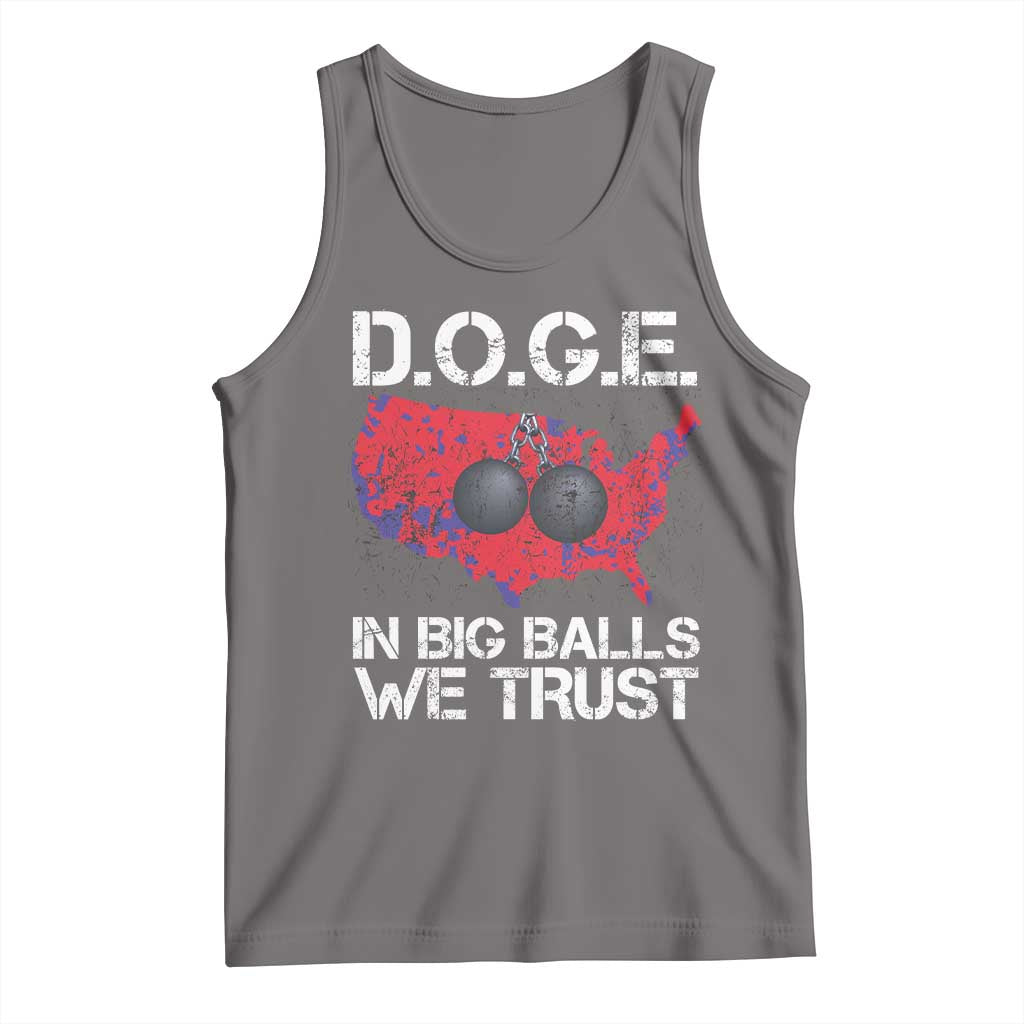 DOGE In Big Balls We Trust 2025 Tank Top Vintage American Map TS11 Deep Heather Print Your Wear