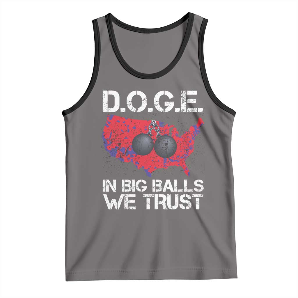 DOGE In Big Balls We Trust 2025 Tank Top Vintage American Map TS11 Deep Heather Black Print Your Wear