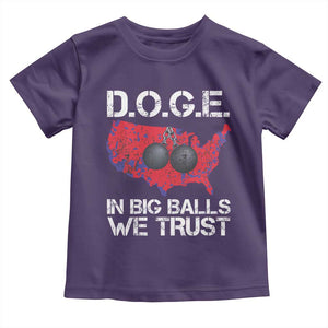 DOGE In Big Balls We Trust 2025 Toddler T Shirt Vintage American Map TS11 Purple Print Your Wear