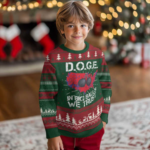 DOGE In Big Balls We Trust 2025 Knit Sweatshirt Vintage American Map TS11 Christmas Print Your Wear