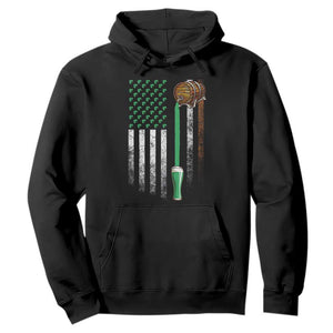 Funny St Patrick's Day Irish Beer Drinking Hoodie Vintage Irish American Flag TS11 Black Print Your Wear