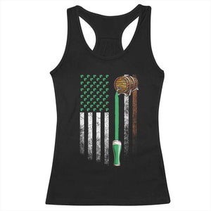 Funny St Patrick's Day Irish Beer Drinking Racerback Tank Top Vintage Irish American Flag TS11 Black Print Your Wear
