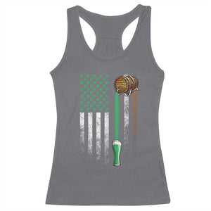 Funny St Patrick's Day Irish Beer Drinking Racerback Tank Top Vintage Irish American Flag TS11 Charcoal Print Your Wear