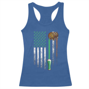 Funny St Patrick's Day Irish Beer Drinking Racerback Tank Top Vintage Irish American Flag TS11 Royal Blue Print Your Wear