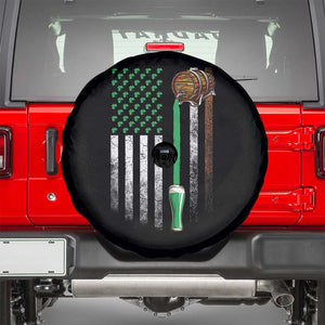 Funny St Patrick's Day Irish Beer Drinking Spare Tire Cover Vintage Irish American Flag TS11 Black Print Your Wear