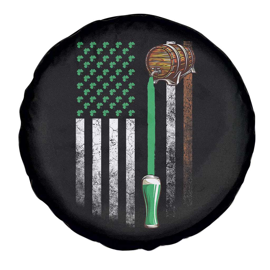 Funny St Patrick's Day Irish Beer Drinking Spare Tire Cover Vintage Irish American Flag TS11 Print Your Wear