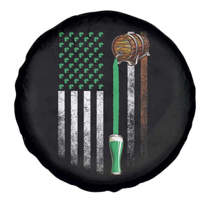 Funny St Patrick's Day Irish Beer Drinking Spare Tire Cover Vintage Irish American Flag TS11 Print Your Wear