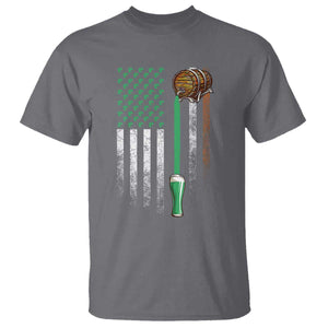 Funny St Patrick's Day Irish Beer Drinking T Shirt Vintage Irish American Flag TS11 Charcoal Print Your Wear