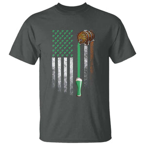 Funny St Patrick's Day Irish Beer Drinking T Shirt Vintage Irish American Flag TS11 Dark Heather Print Your Wear