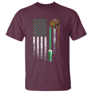 Funny St Patrick's Day Irish Beer Drinking T Shirt Vintage Irish American Flag TS11 Maroon Print Your Wear