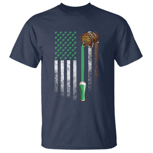 Funny St Patrick's Day Irish Beer Drinking T Shirt Vintage Irish American Flag TS11 Navy Print Your Wear