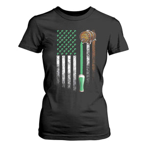 Funny St Patrick's Day Irish Beer Drinking T Shirt For Women Vintage Irish American Flag TS11 Black Print Your Wear
