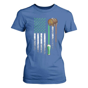 Funny St Patrick's Day Irish Beer Drinking T Shirt For Women Vintage Irish American Flag TS11 Royal Blue Print Your Wear