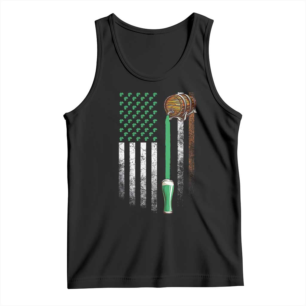 Funny St Patrick's Day Irish Beer Drinking Tank Top Vintage Irish American Flag TS11 Black Print Your Wear