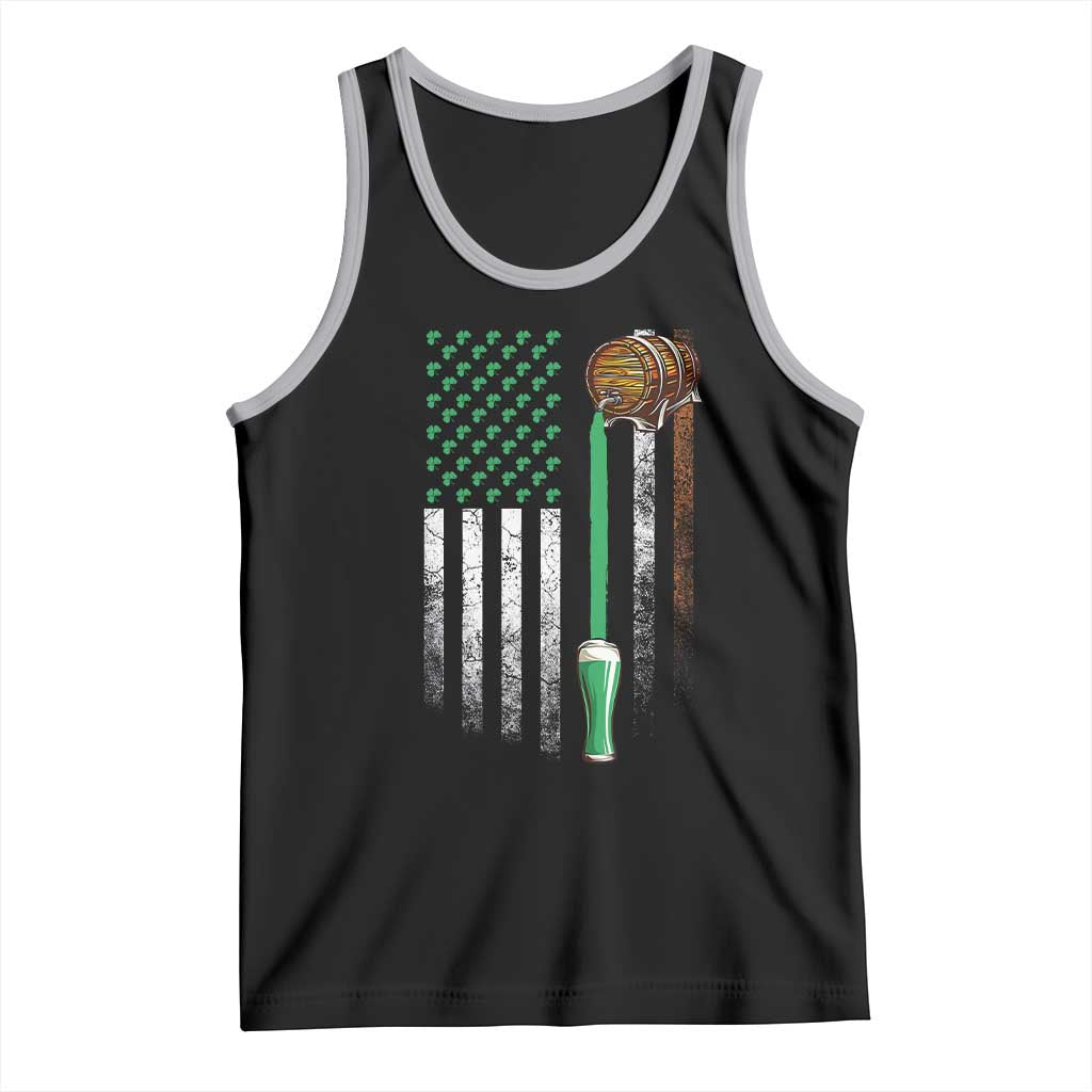Funny St Patrick's Day Irish Beer Drinking Tank Top Vintage Irish American Flag TS11 Black Athletic Heather Print Your Wear
