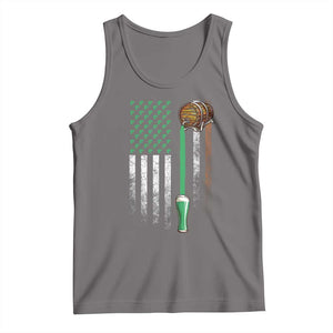 Funny St Patrick's Day Irish Beer Drinking Tank Top Vintage Irish American Flag TS11 Deep Heather Print Your Wear