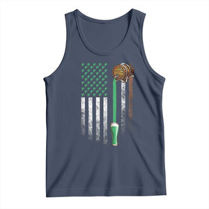 Funny St Patrick's Day Irish Beer Drinking Tank Top Vintage Irish American Flag TS11 Navy Print Your Wear