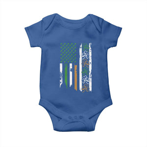 Funny Irish American Vintage Shamrock Flag Baby Onesie TS11 Royal Blue Print Your Wear