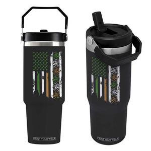 Funny Irish American Vintage Shamrock Flag Flip Straw Tumbler TS11 One Size: 30 oz Black Print Your Wear