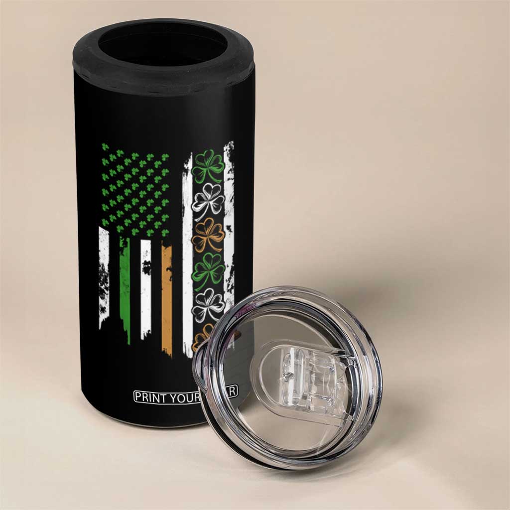 Funny Irish American Vintage Shamrock Flag 4 in 1 Can Cooler Tumbler TS11 Print Your Wear