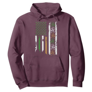 Funny Irish American Vintage Shamrock Flag Hoodie TS11 Maroon Print Your Wear