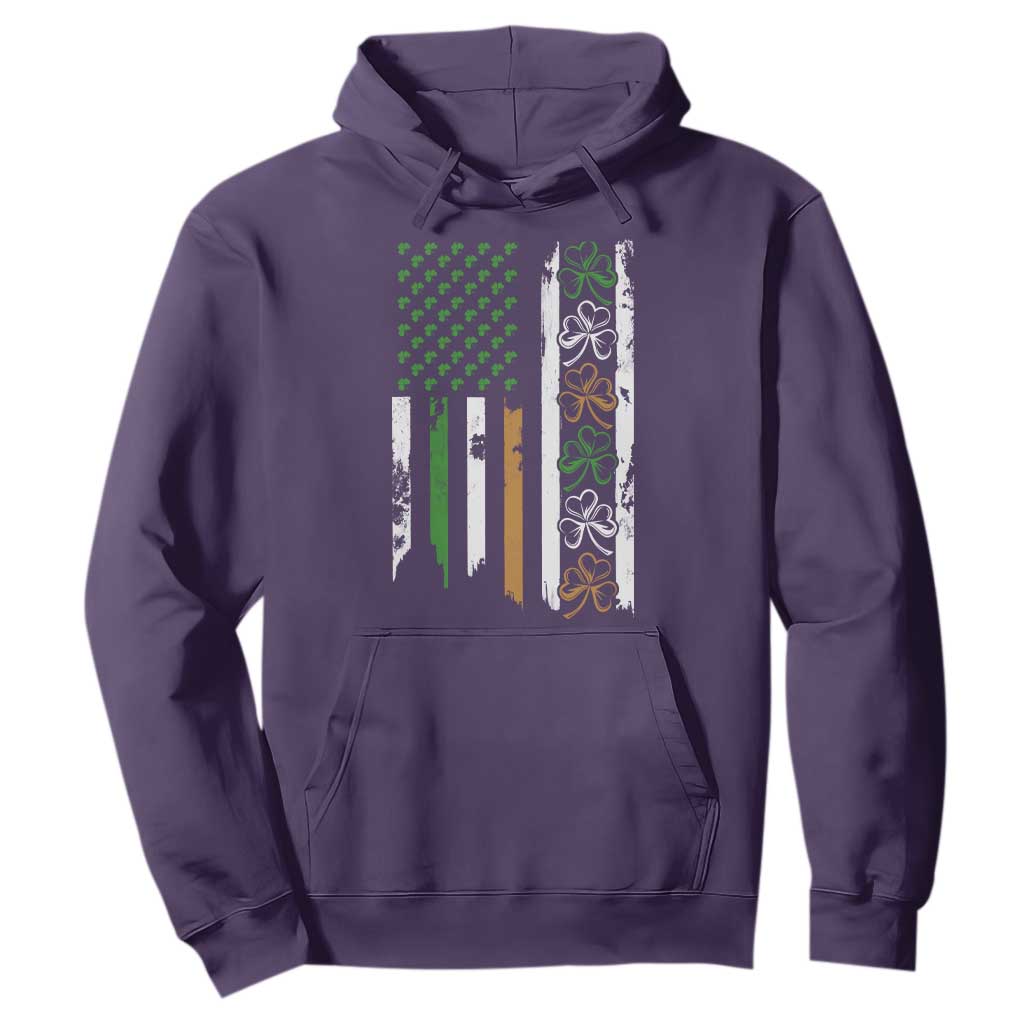 Funny Irish American Vintage Shamrock Flag Hoodie TS11 Purple Print Your Wear