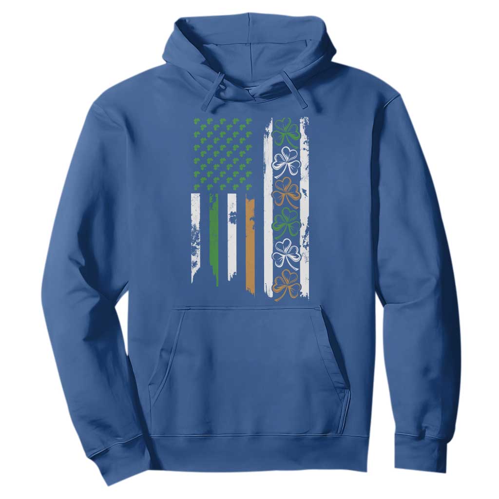 Funny Irish American Vintage Shamrock Flag Hoodie TS11 Royal Blue Print Your Wear