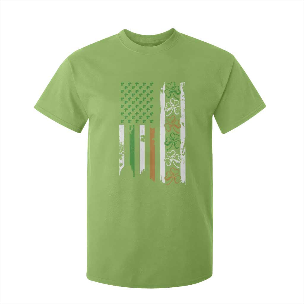 Funny Irish American Vintage Shamrock Flag T Shirt For Kid TS11 Lime Print Your Wear