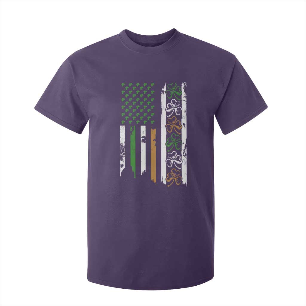 Funny Irish American Vintage Shamrock Flag T Shirt For Kid TS11 Purple Print Your Wear