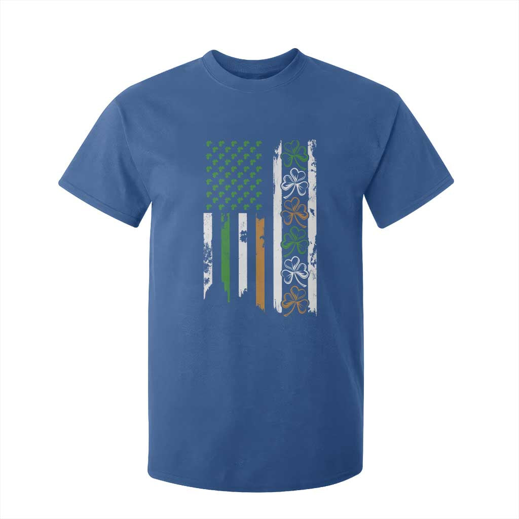 Funny Irish American Vintage Shamrock Flag T Shirt For Kid TS11 Royal Blue Print Your Wear
