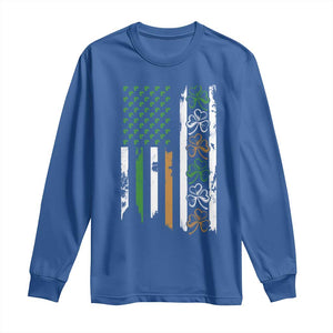 Funny Irish American Vintage Shamrock Flag Long Sleeve Shirt TS11 Royal Blue Print Your Wear