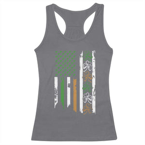 Funny Irish American Vintage Shamrock Flag Racerback Tank Top TS11 Charcoal Print Your Wear