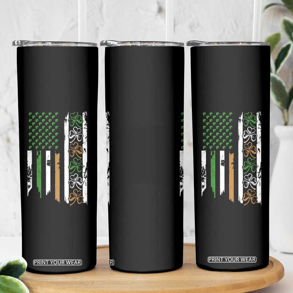 Funny Irish American Vintage Shamrock Flag Skinny Tumbler TS11 Print Your Wear