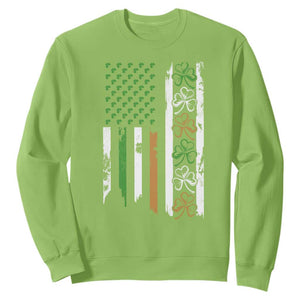 Funny Irish American Vintage Shamrock Flag Sweatshirt TS11 Lime Print Your Wear