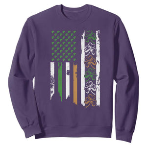 Funny Irish American Vintage Shamrock Flag Sweatshirt TS11 Purple Print Your Wear