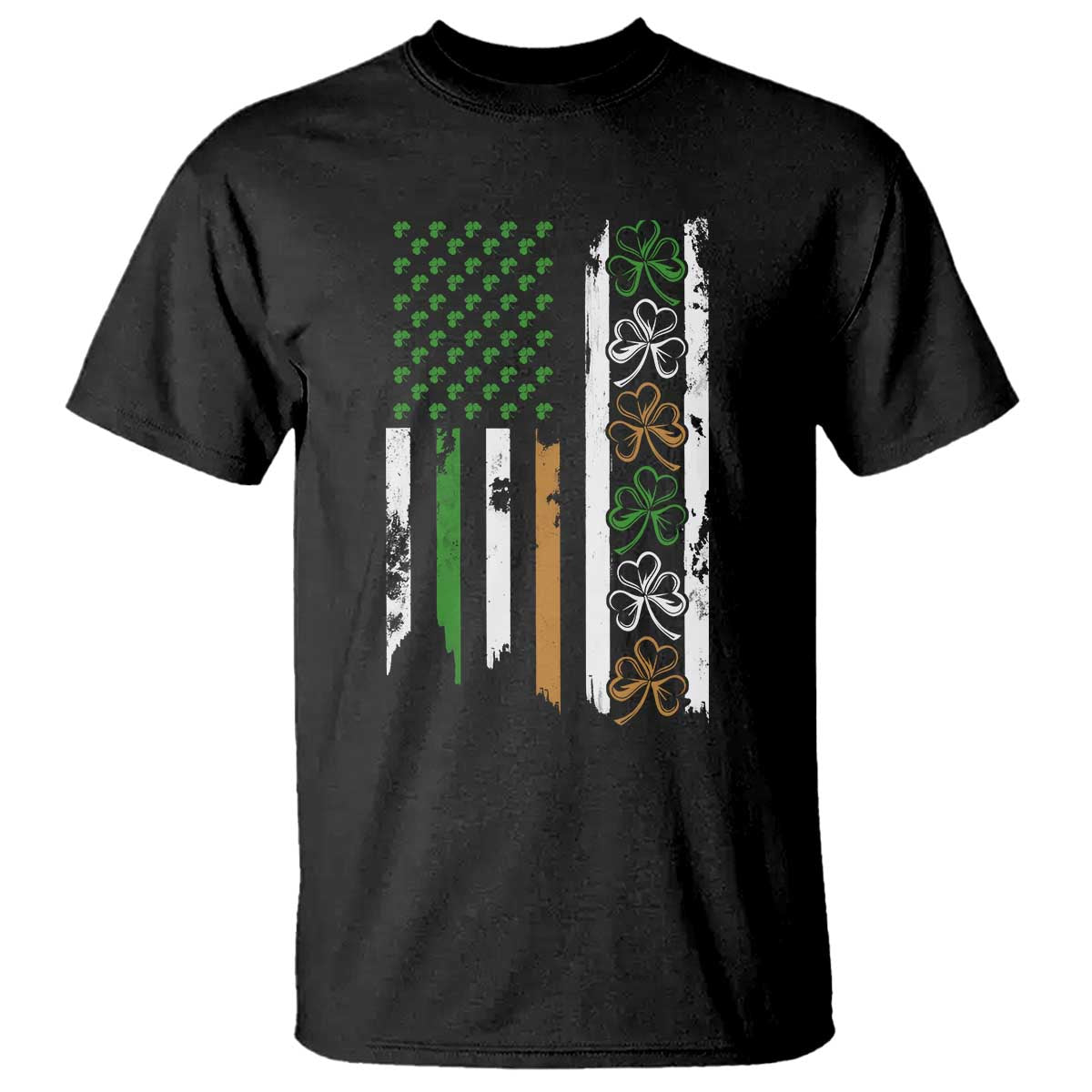 Funny Irish American Vintage Shamrock Flag T Shirt TS11 Black Print Your Wear