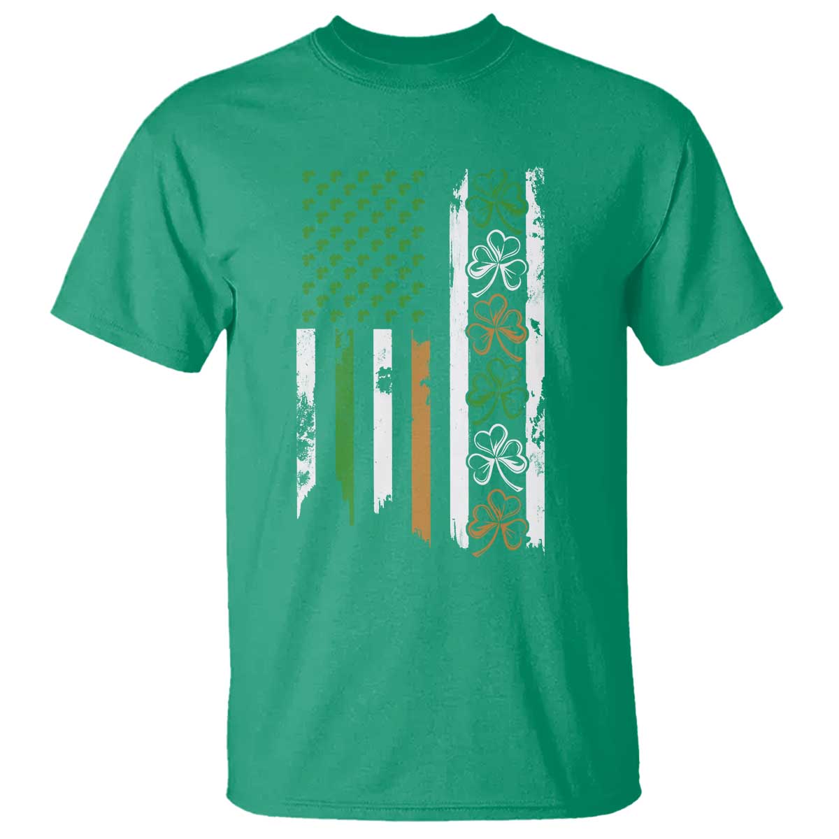 Funny Irish American Vintage Shamrock Flag T Shirt TS11 Irish Green Print Your Wear
