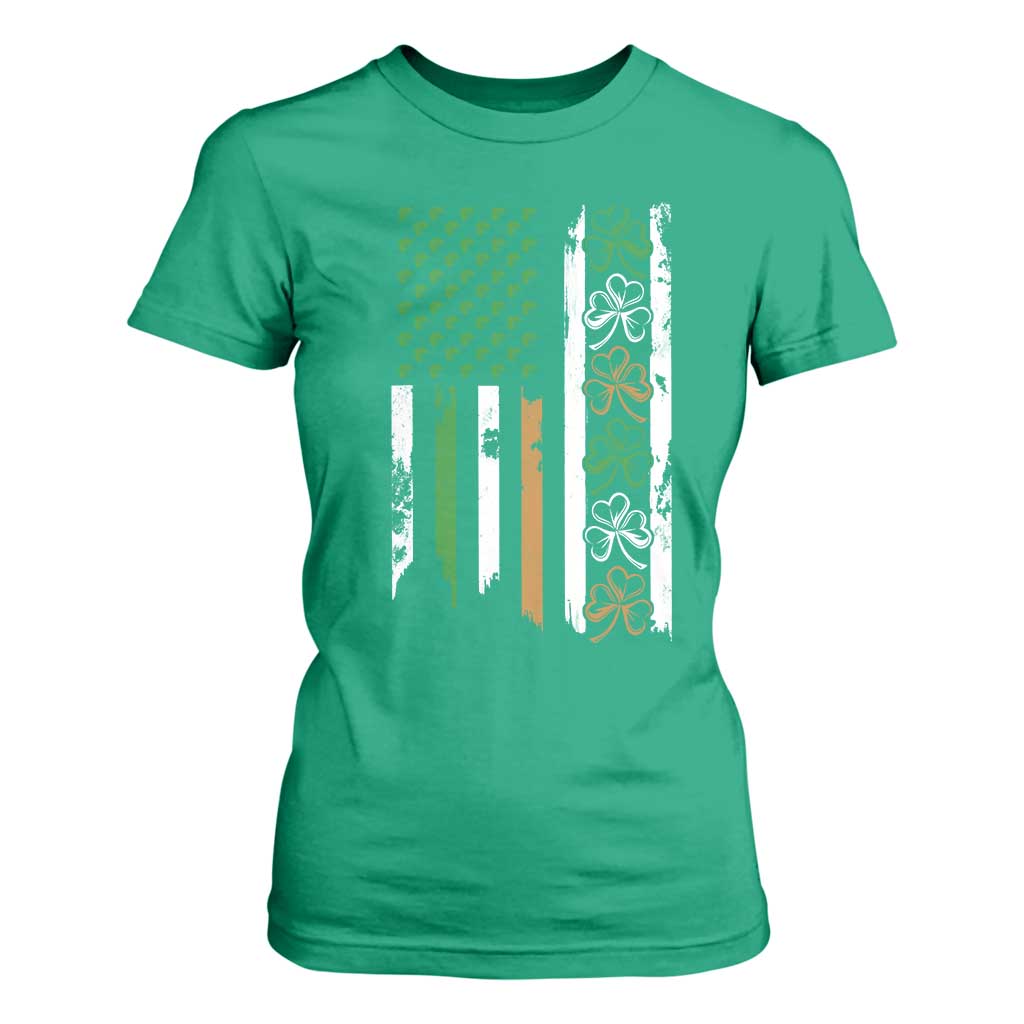 Funny Irish American Vintage Shamrock Flag T Shirt For Women TS11 Irish Green Print Your Wear