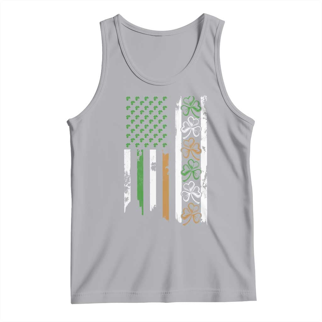Funny Irish American Vintage Shamrock Flag Tank Top TS11 Athletic Heather Print Your Wear